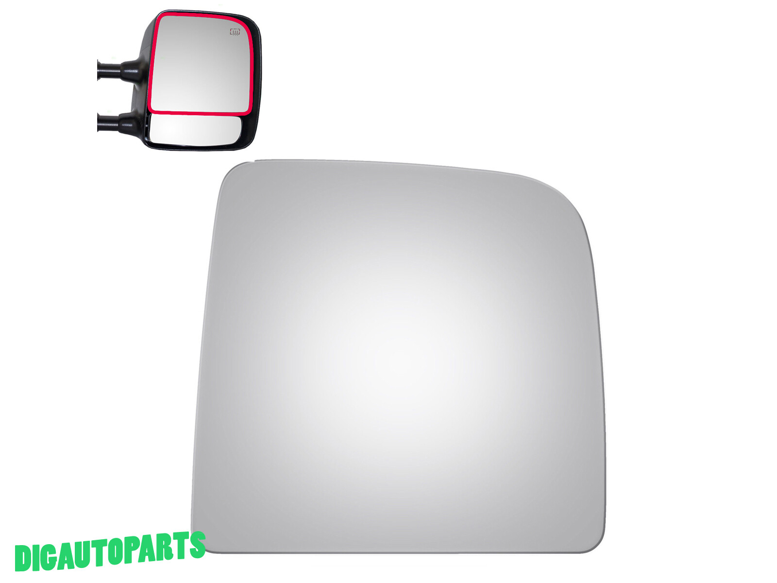 Upper Mirror Glass For 10-15 Nissan Titan Passenger Side Non Heated RH Replace