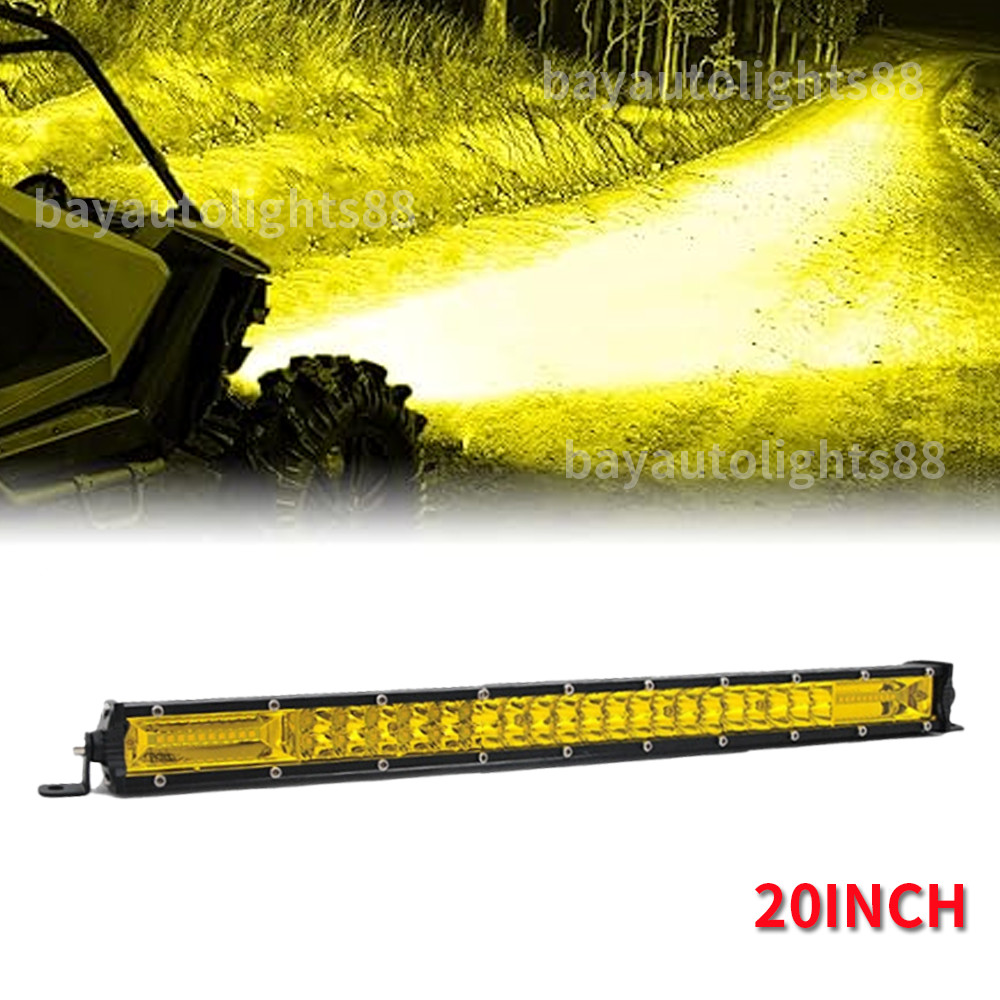 20″ inch 1200W yellow Led Light Bar Spot Flood Combo Work 4WD Truck SUV ATV 24