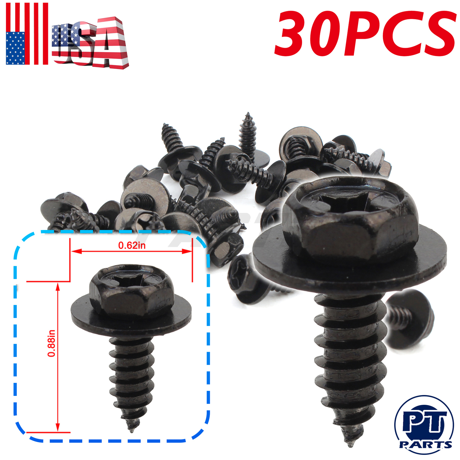 Autocparts 64906 – 30pcs For Phillips Hex Head Screw for TOYOTA 90159-60498