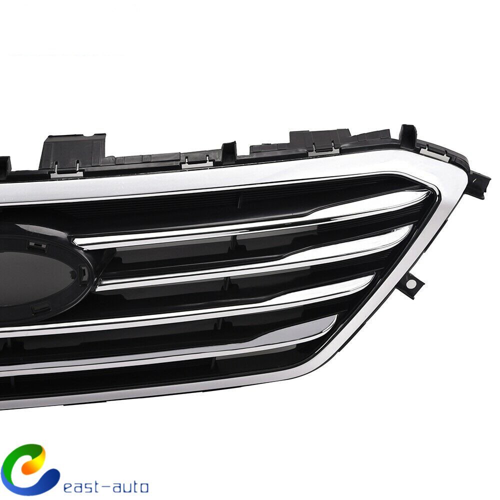 For Hyundai Sonata 2015 2016 2017 Front Bumper Upper Grill Chrome Black Grille