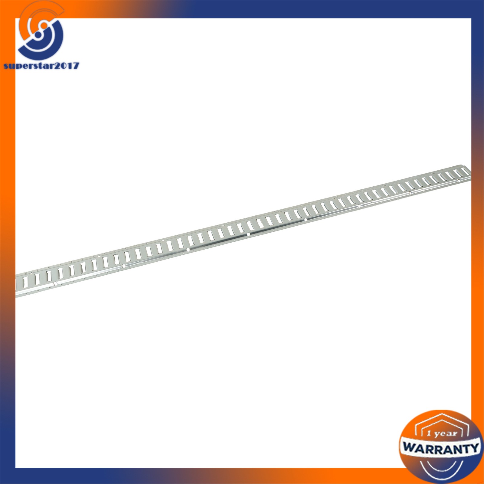 6 Pack 8 Foot Silver E Track Rails, Zinc Plated For Long Cargo Trailer Tie Down