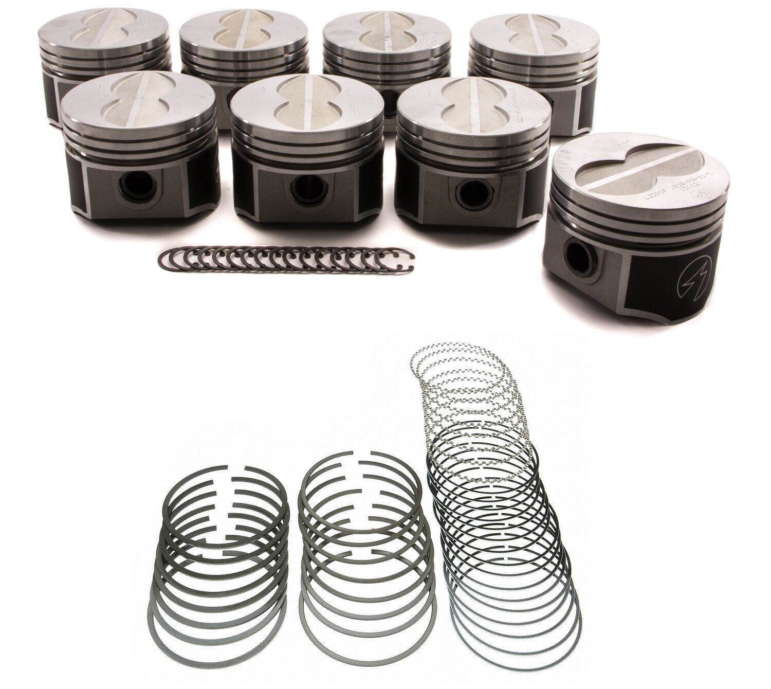 Speed Pro/TRW Ford 390 V8 FE Forged Flat Top 4-Barrel Pistons+MOLY Rings +.030″