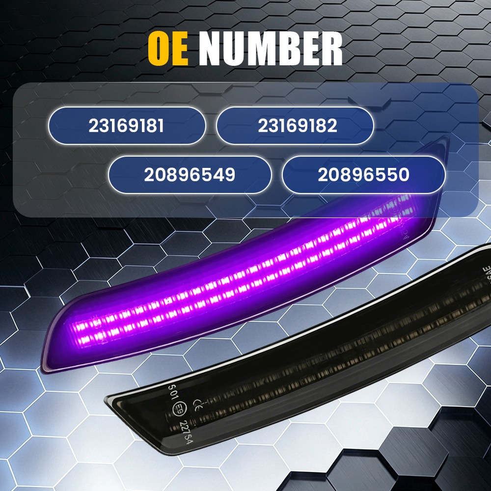 2Pcs Front ABS+PC LED Side Marker Lights For Chevy Camaro 2016 2017 2018-2023 US