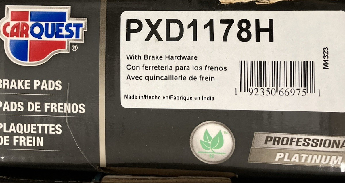 Carquest Brake Pads PXD1178H New For 2006–2015 Lexus IS250 OEM Replacement