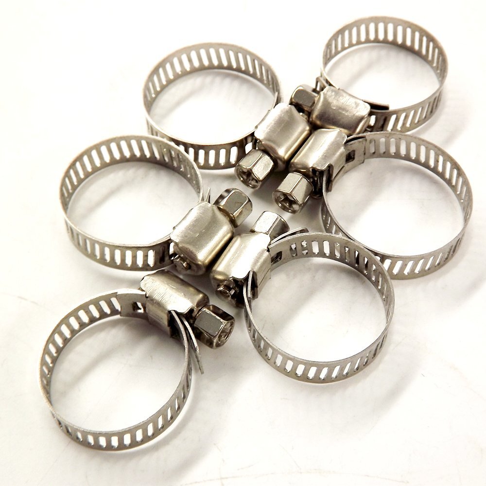 50pcs Stainless Steel Adjustable 1/2″-3/4″ Drive Hose Clamps Fuel Line Worm Clip