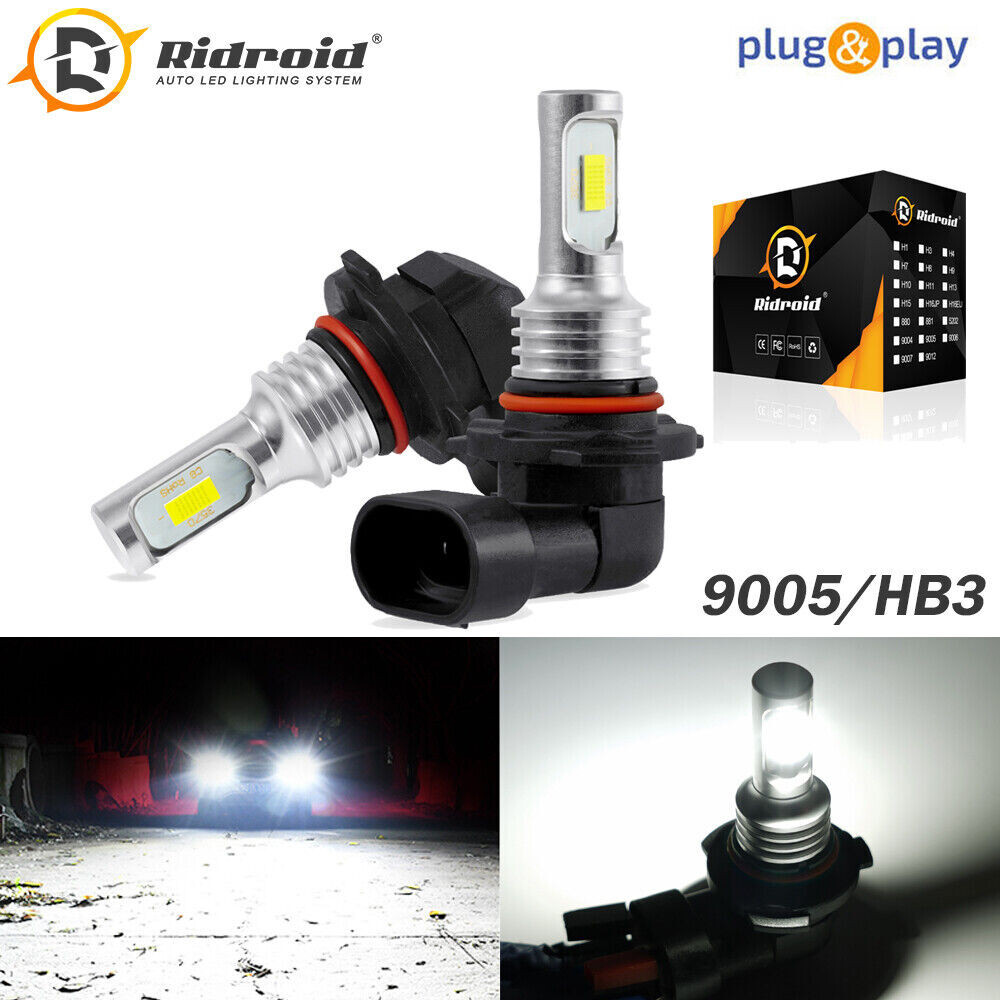 RIDROID 9005 LED Headlight Super Bright Bulbs White 6000K 330000LM High/Low Beam