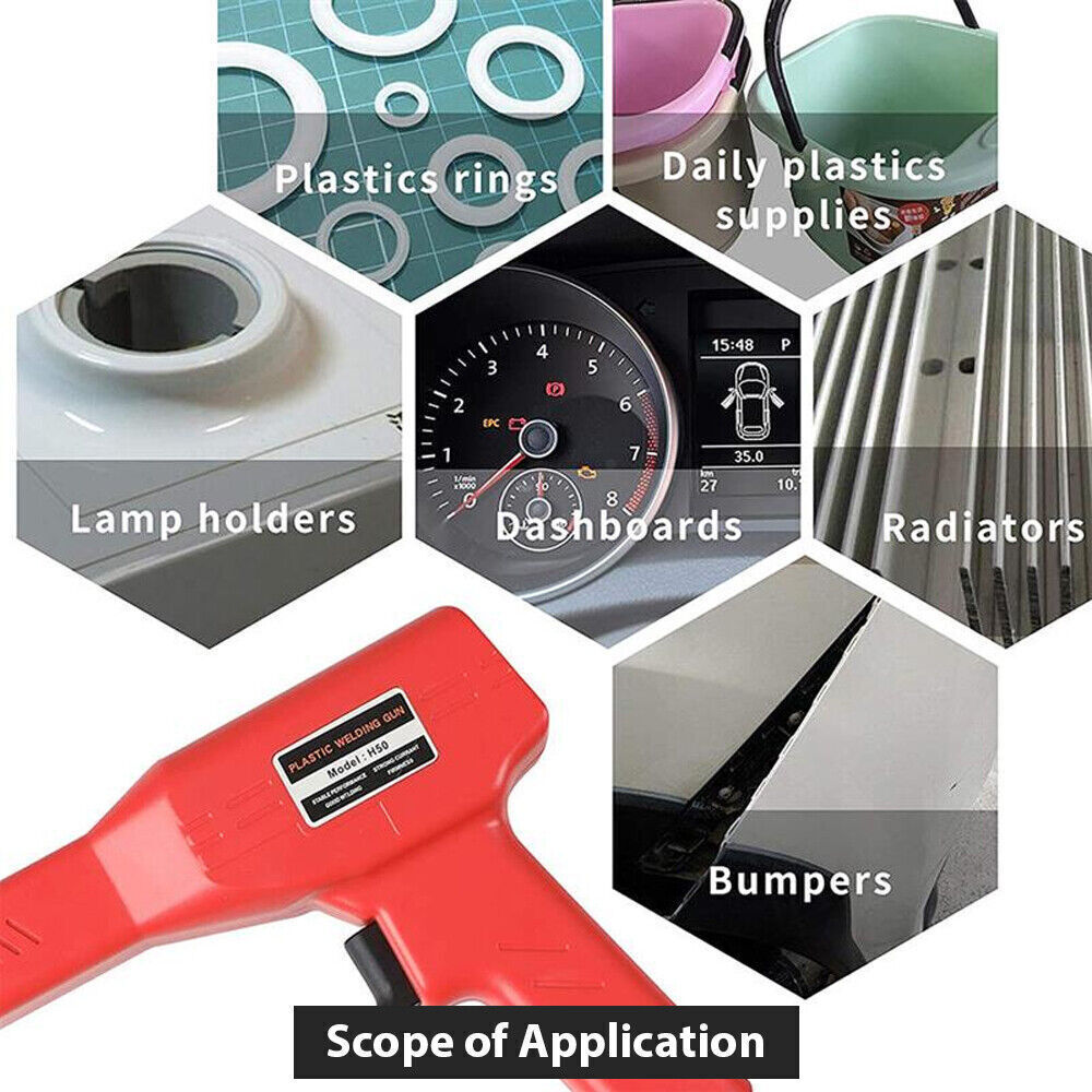 Plastic Welder Car Bumper Repair Kit Hot Stapler Welding Gun Tool +600 Staples