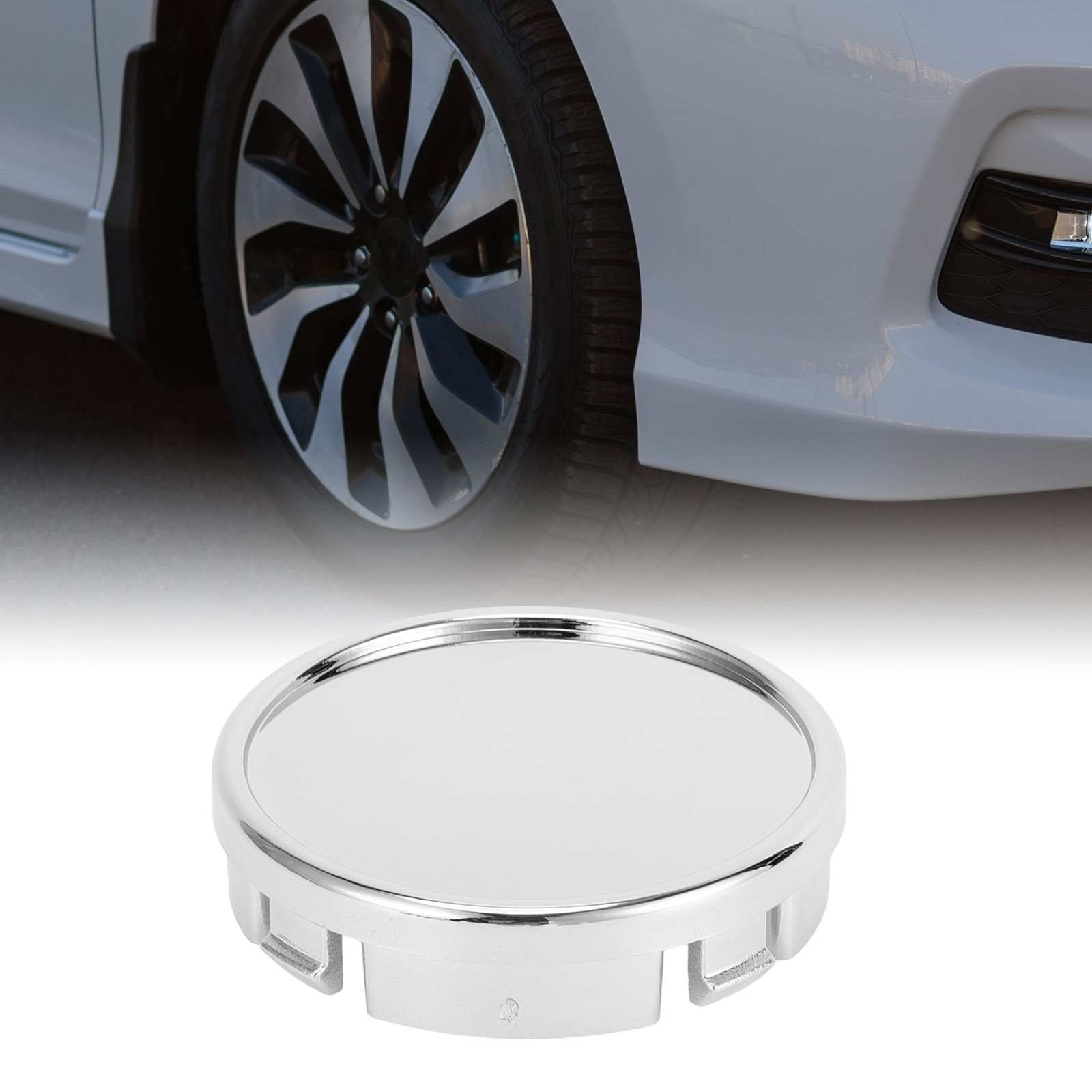 Wheel Center Caps Hub Caps Rim Center Caps OD: 64mm/2.52″ Silver Tone 1 Pc