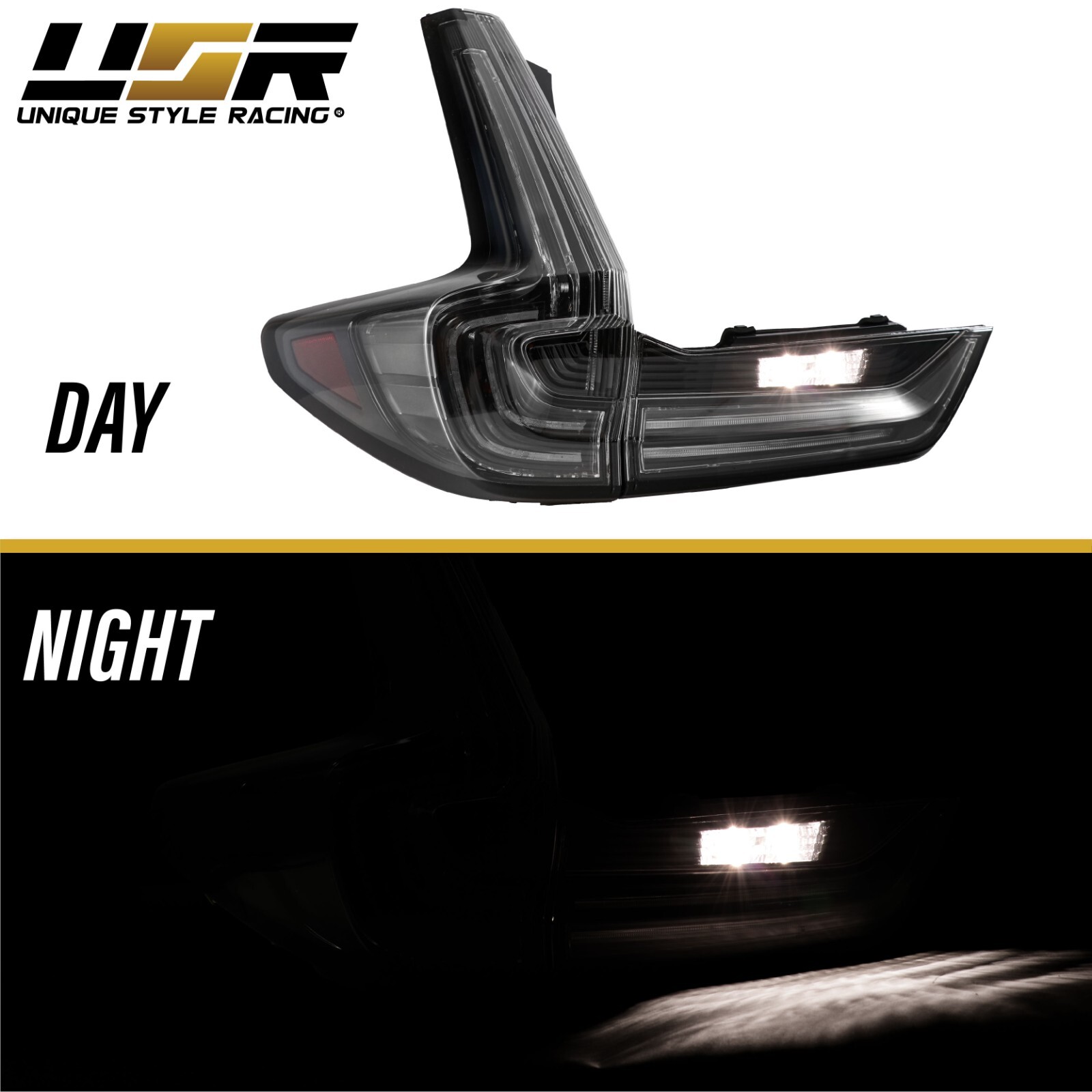 BLACK / CLEAR Rear 4 Pieces UPGRADE Tail Light For 2017-2022 Honda CRV CR-V