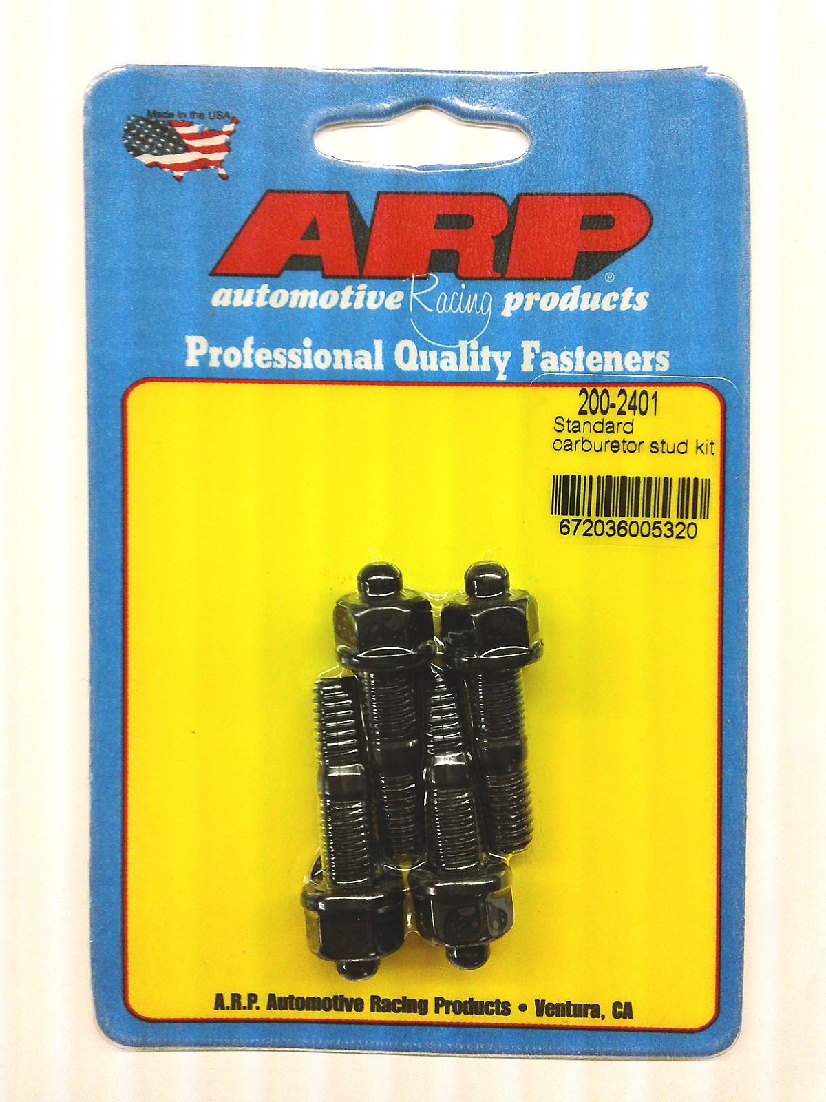 ARP 200-2401 5/16 Thread Standard Hex Carburetor Stud Kit 1.700″ OAL-Black