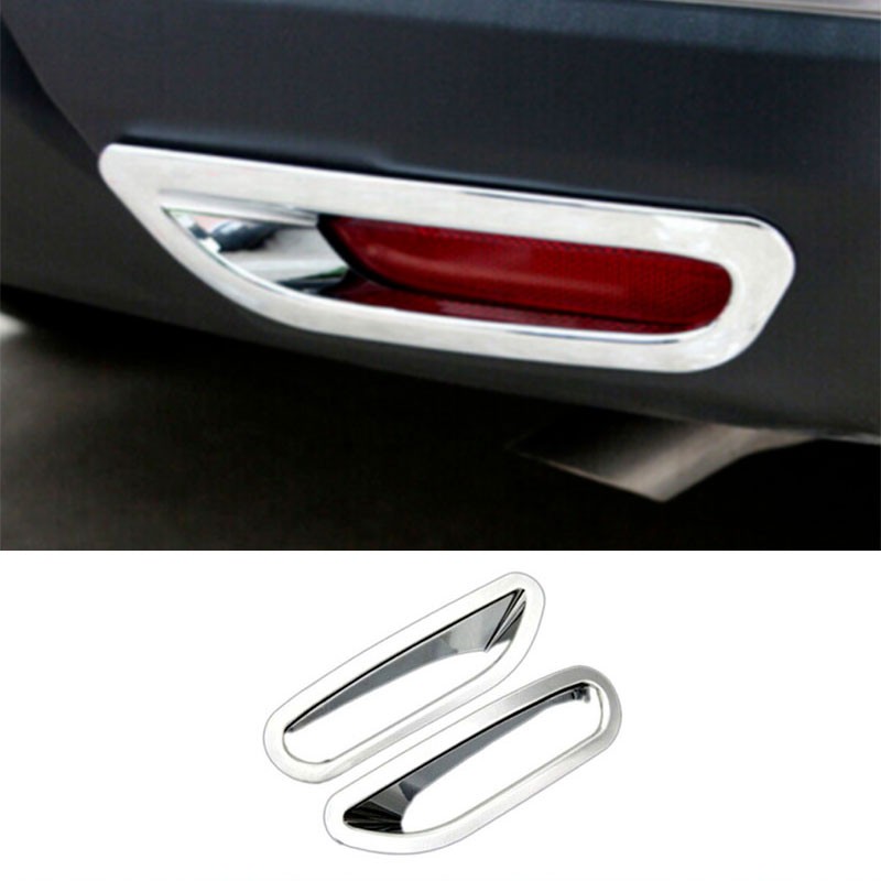 Fit For Nissan Rogue 2014~2016 Chrome ABS Rear Fog Light Lamp Frame Trim 2PCS