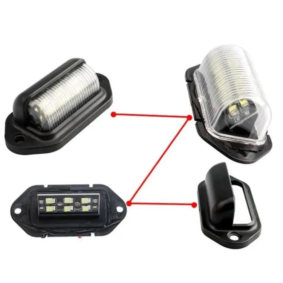 2PCS LED License Plate Light Tag Lamps Assembly Replacement for Truck Trailer RV
