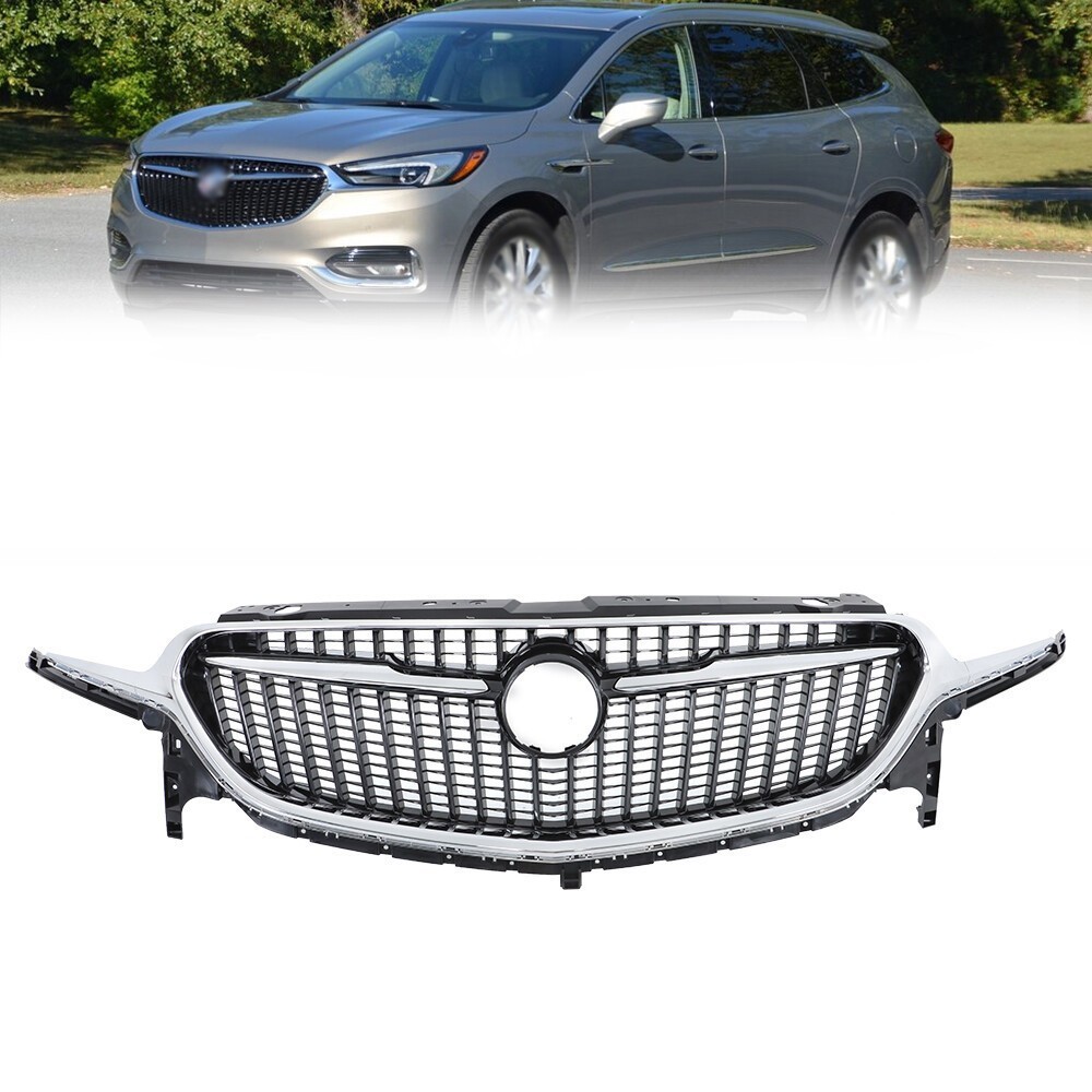 Front Upper Mesh Grille Centre Black Chrome 84739632 For Buick Enclave 2018-2021
