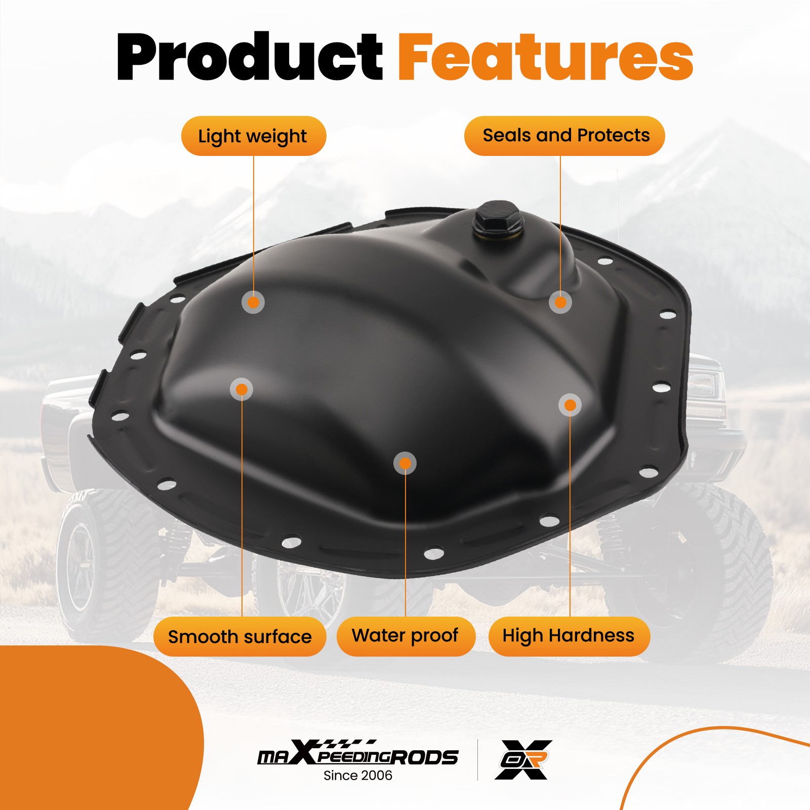 Black Rear Differential Cover for Silverado 2500 2001-2004 12471446 697712