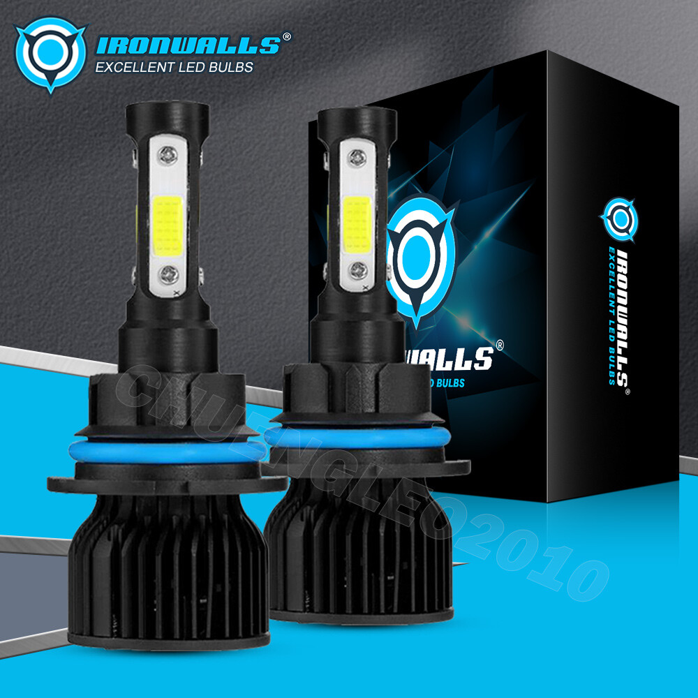 4-sides 9004 HB1 LED Headlight Super Bright 6500K 2400W 360000LM High Low Beam