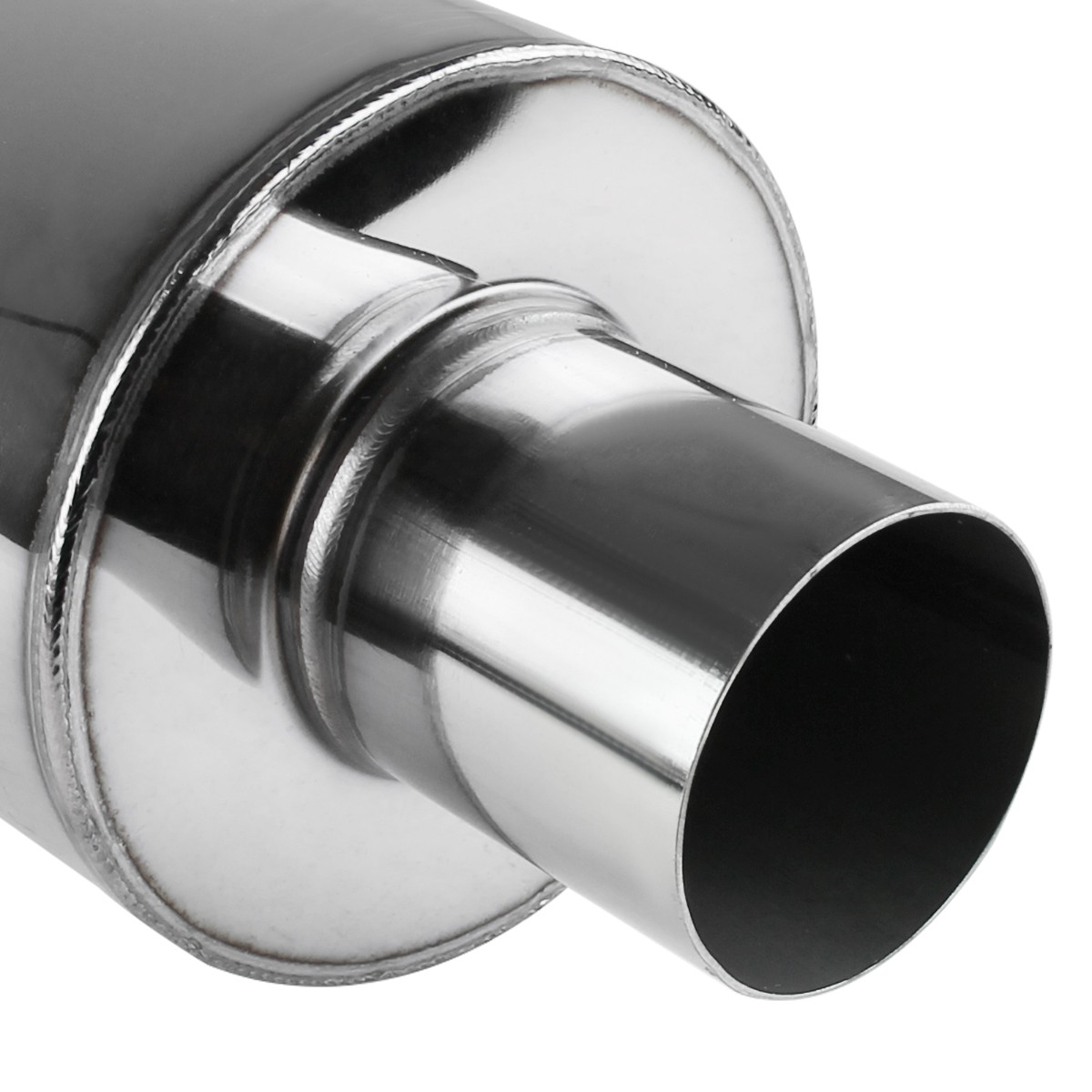 4″ Flat Tip N1 Style [Loud&Deep] Stainless Steel Muffler Exhaust w/ Silencer +Hp
