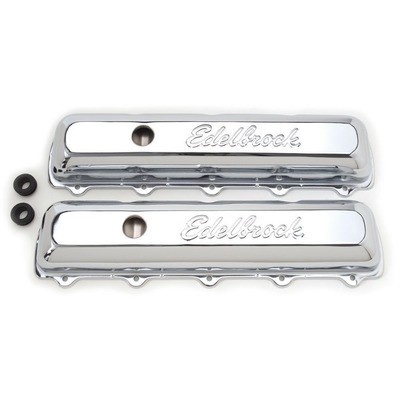 Edelbrock 4485, Signature Series Short Valve Cover Pair for Oldsmobile V8