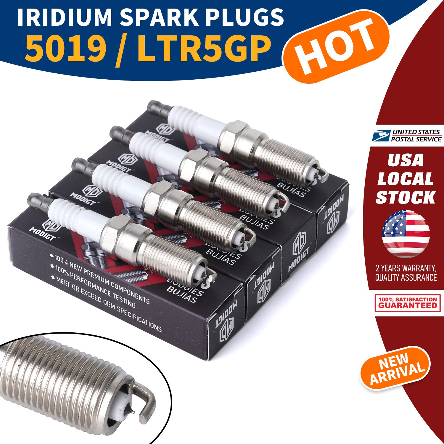 (Set of 8) Premium 5019 / LTR5GP Iridium Spark Plugs Kit – New And High Quality