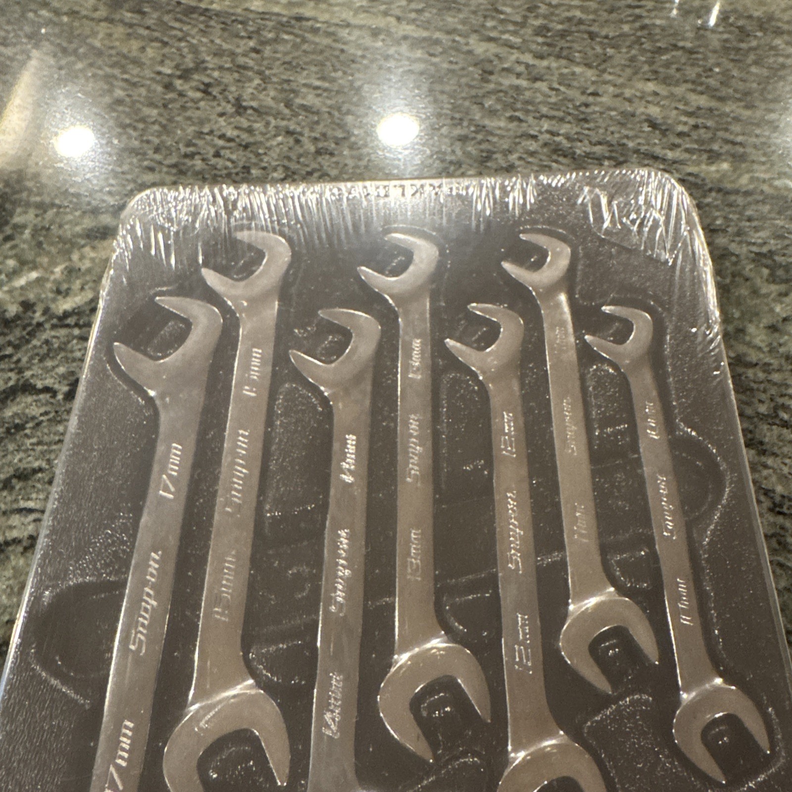 Snap On vsm807b metric 7 pc open end four way angle head wrench set sealed