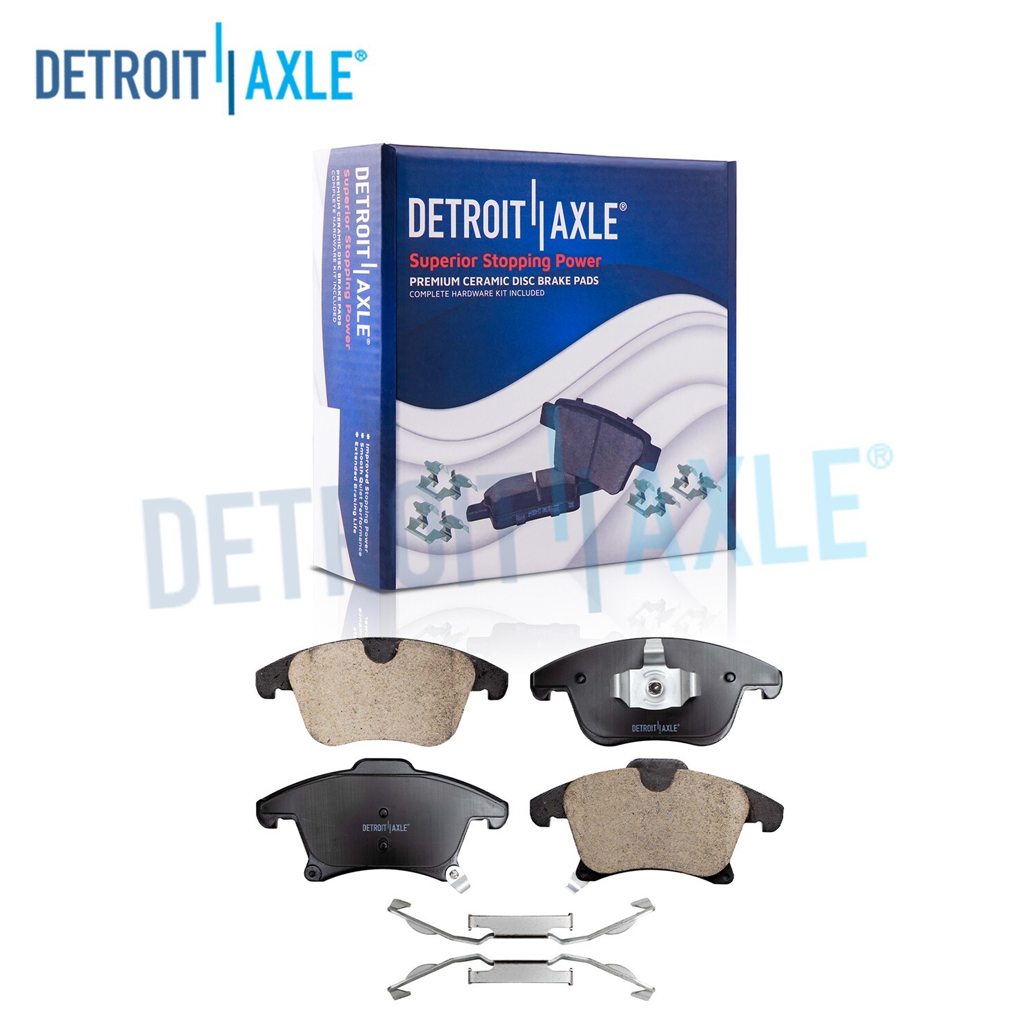 Front Ceramic Brake Pads w/Hardware for 2013 2014 – 2020 Ford Fusion Lincoln MKZ