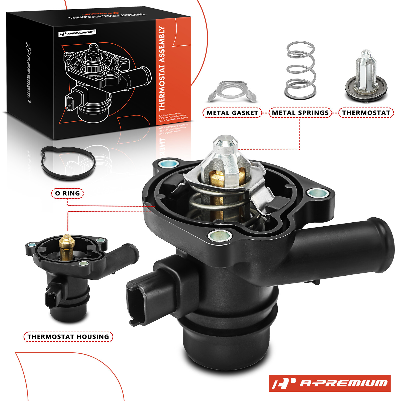 Engine Coolant Thermostat w/ Housing for Chevy Cruze 11-15 Sonic Trax 13-21 1.4L