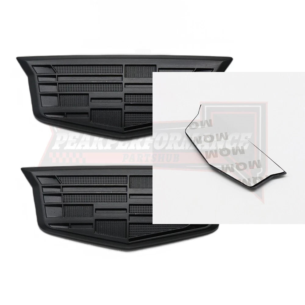 A Pair of All Black Side Fender Emblem Sticker Badge For CT6 Escalade XT5 XT6