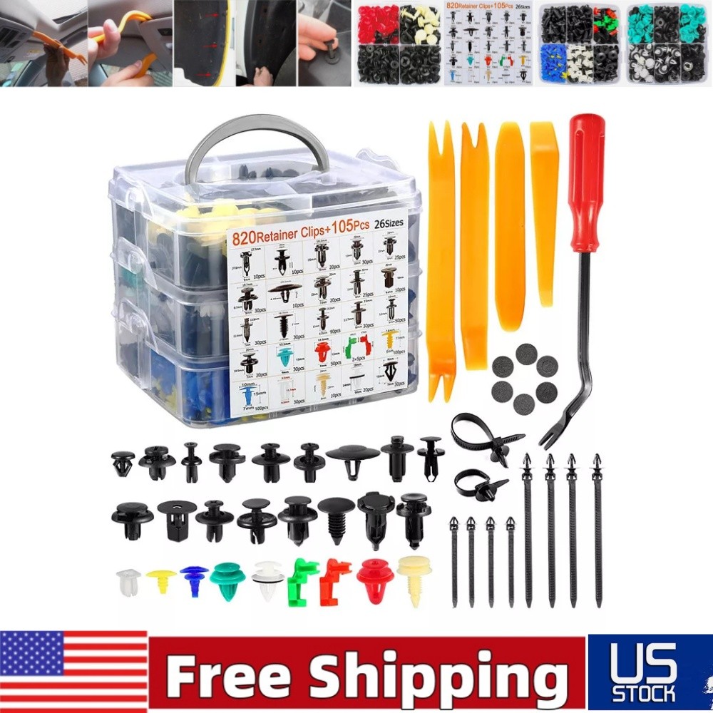 925PCS Car Body Push Pin Rivet Door Trim Panel Fastener Clips Moulding US STOCK