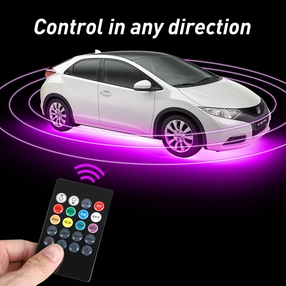 RGB LED Strip Car Under Truck Tube Underglow System Underbody Light Neon Kit USA
