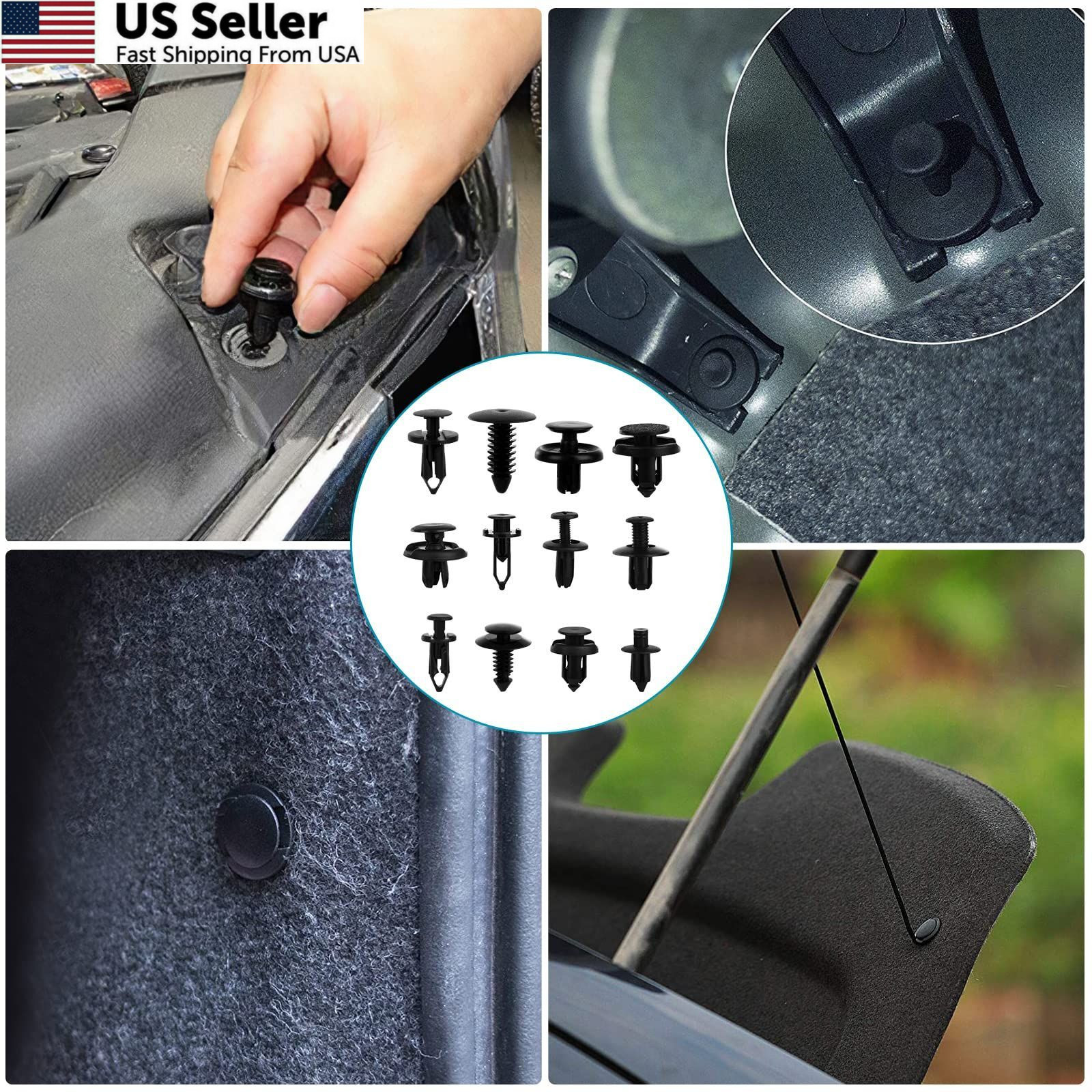 835 PCS Car Push Retainer Clips and Plastic Fasteners Kit – 24 One Size, blue