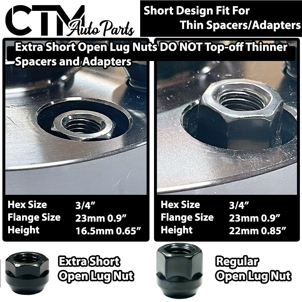 20x M14x1.5 Extra Short Open End Acorn Wheel Lug Nuts Fit GMC Pontiac Tesla
