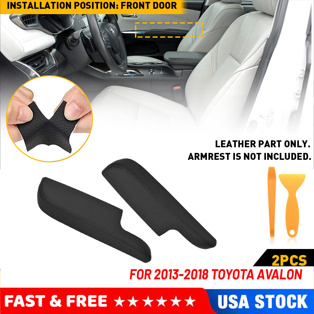 Fits 2013 2014 2015-2018 Toyota Avalon Leather Armrest Door Panel Cover Black