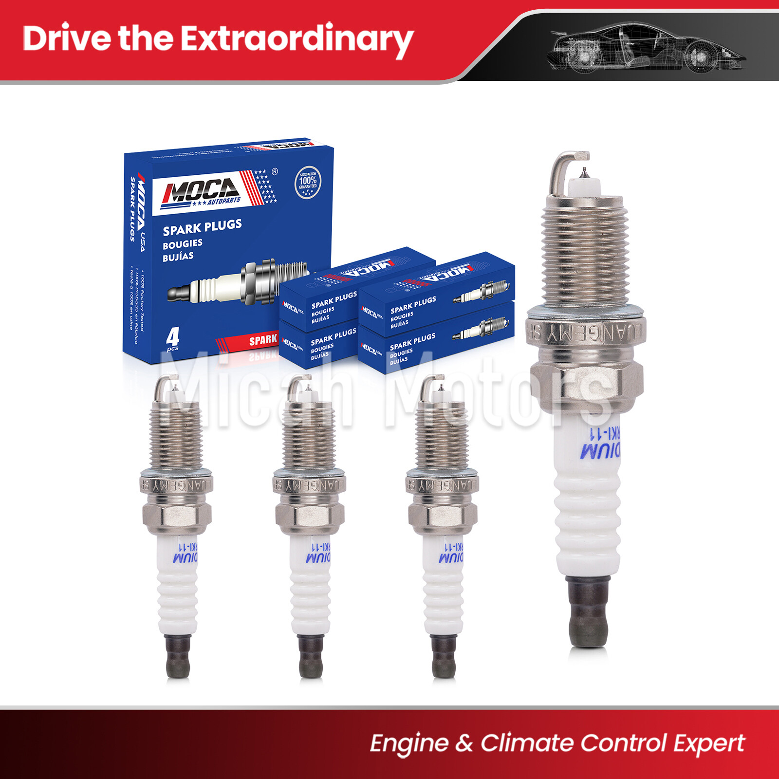 4Pcs Spark Plugs Fit Dodge Journey Jeep Compass Chrysler 200 Hyundai Elantra Kia
