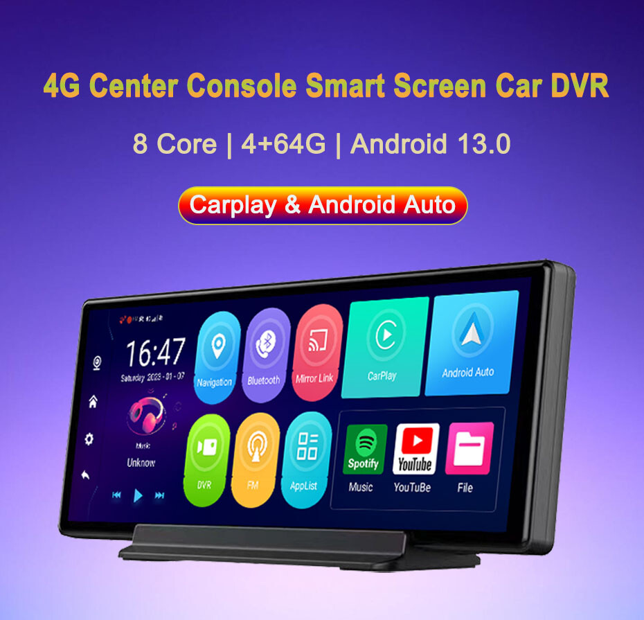 Android 13 Rearview Mirror Recorder Dashboard Dash cam Carplay Auto 4G GPS Navi