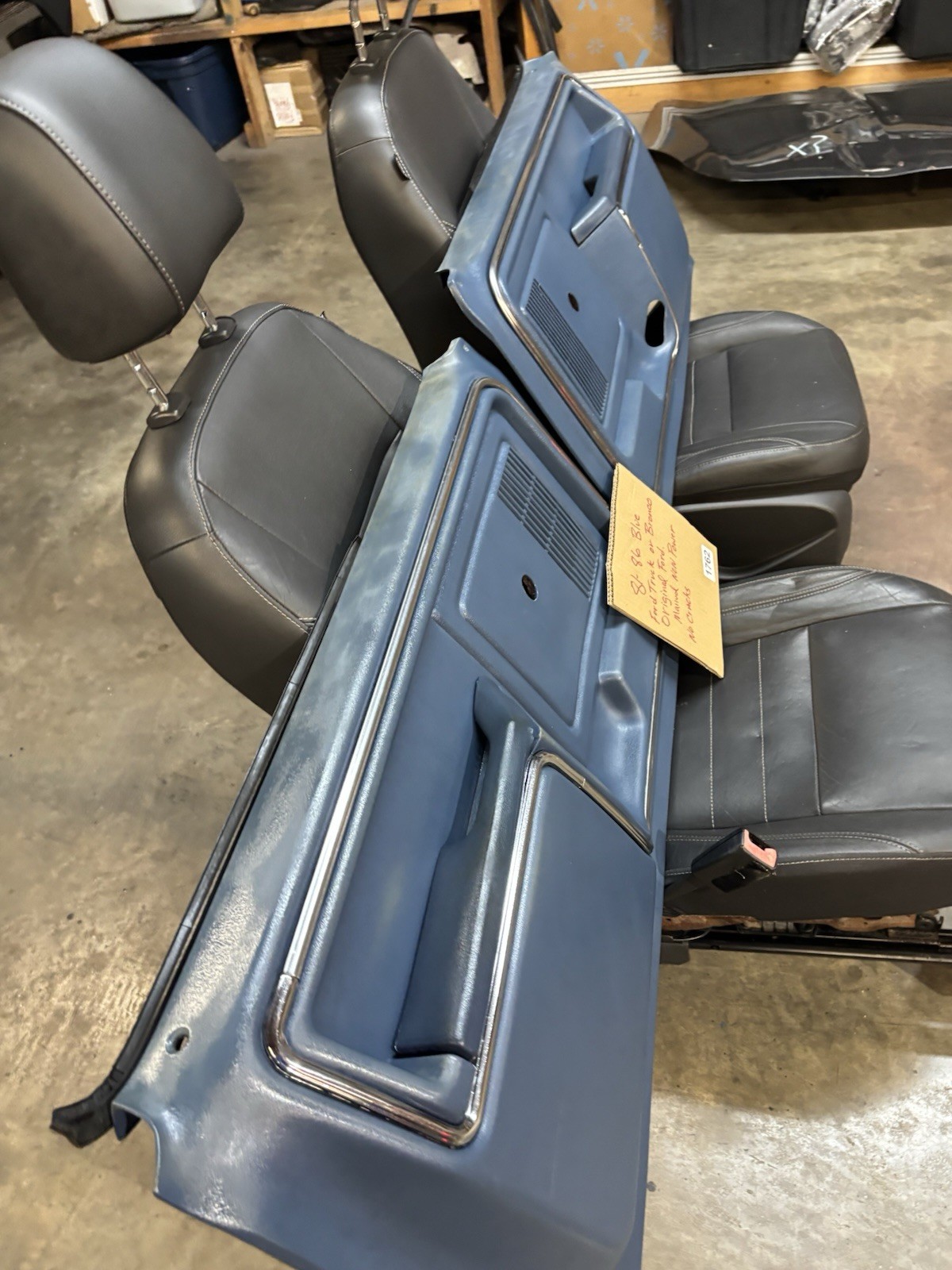 80-86 Ford F150 F250 F350 And Bronco Blue Door Cards Panels Manual LH RH #1762