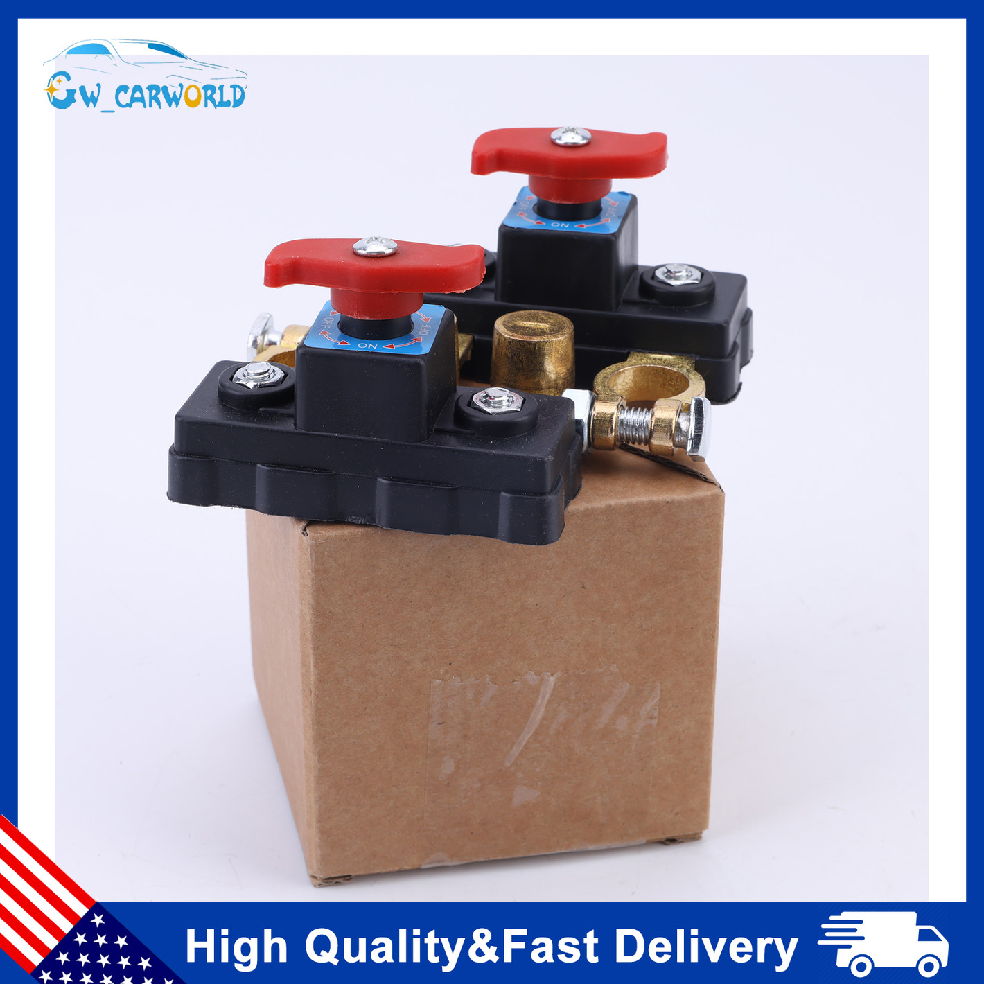 New 2x Battery Disconnect Switch 12V-24V For Cars Trucks Vans RVs Boats US Stock