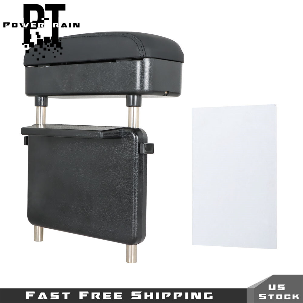 Universal Car Armrest Box Elbow Support Adjustable Center Console Armrest Black