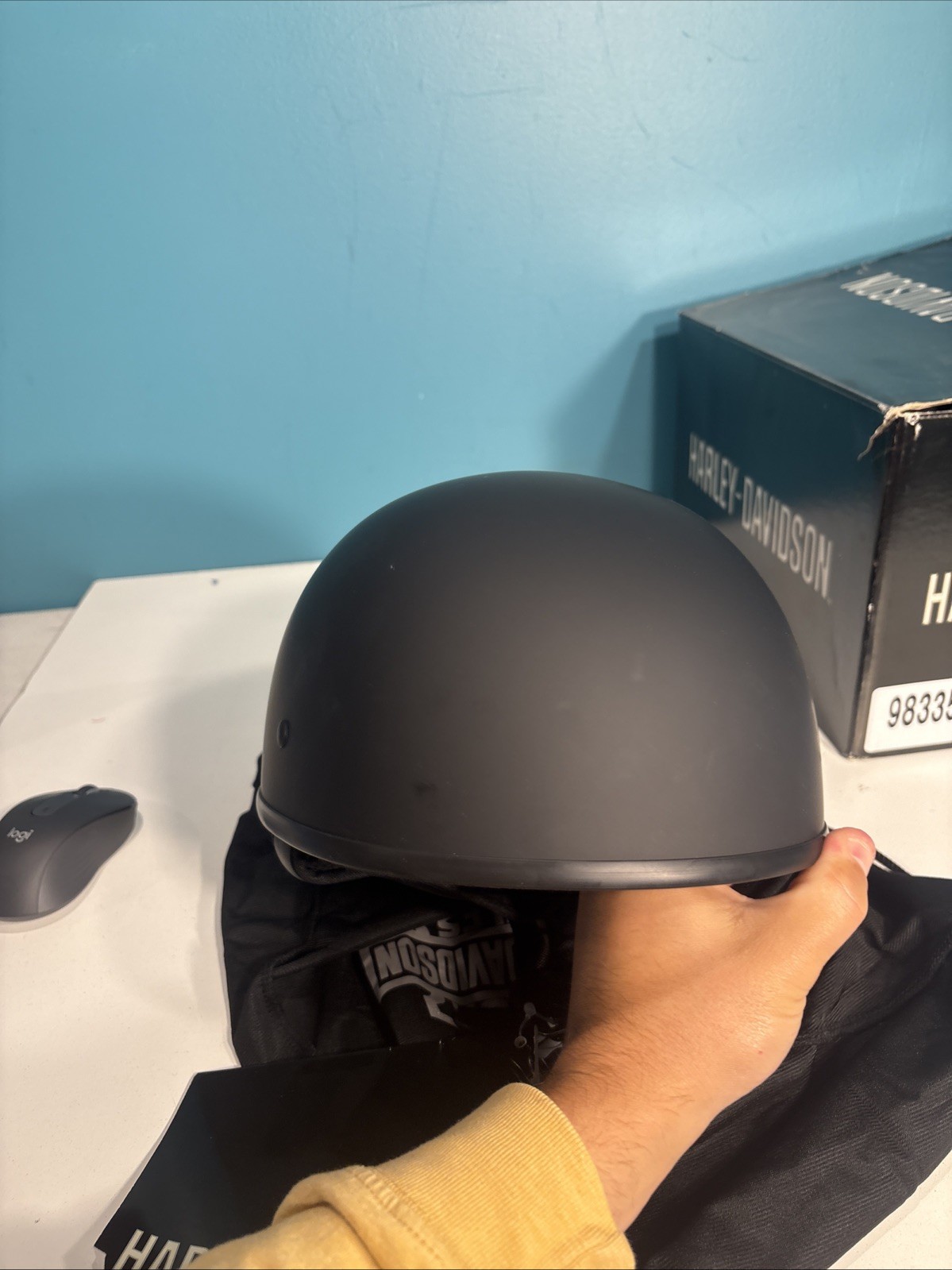 Harley Davidson ‘Overdrive’ Low-profile 1/2 Helmet In Matte Black, Medium*Nice!*