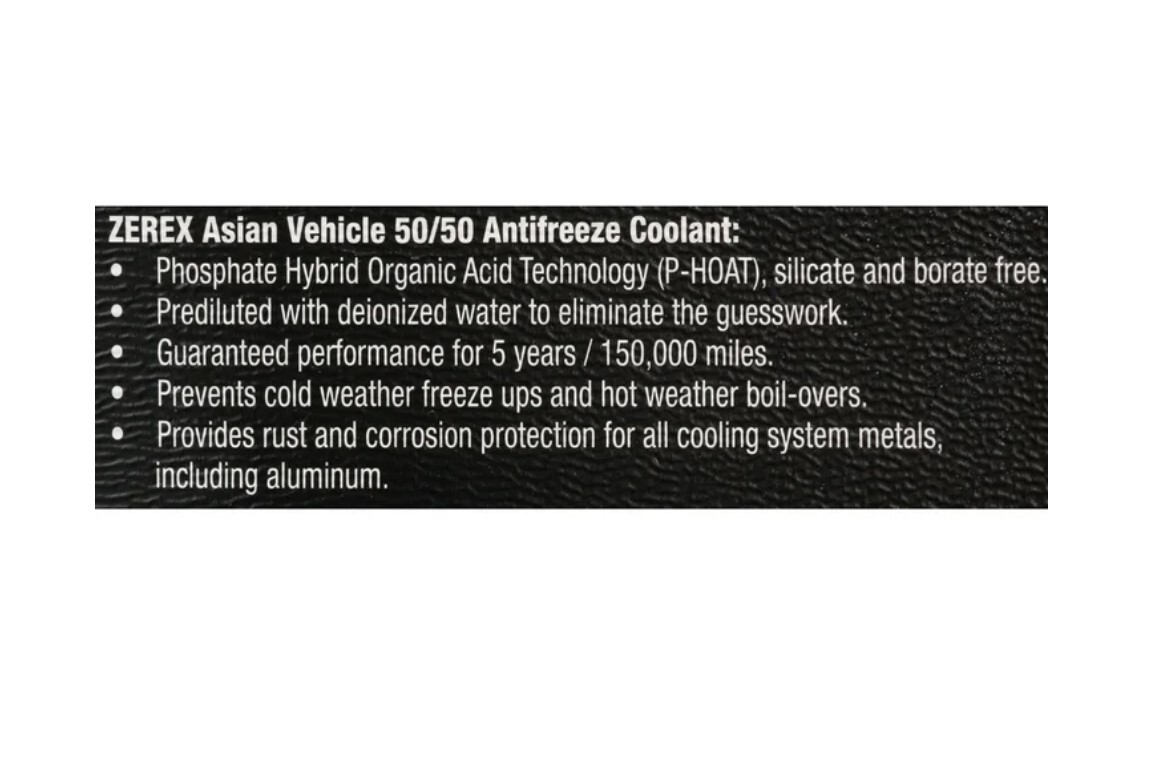 Zerex Asian Vehicle Blue 50/50 Prediluted Antifreeze