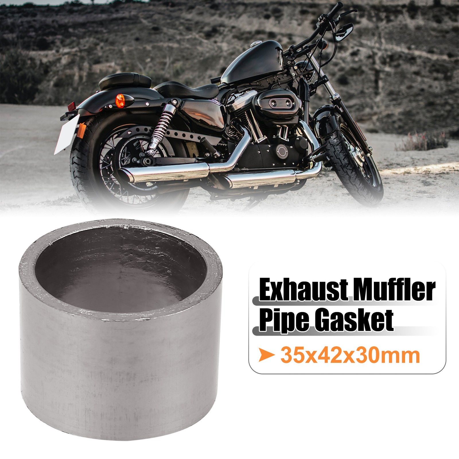 35mm ID 42mm OD Motorcycle Graphite Exhaust Muffler Pipe Connector Pack of 1