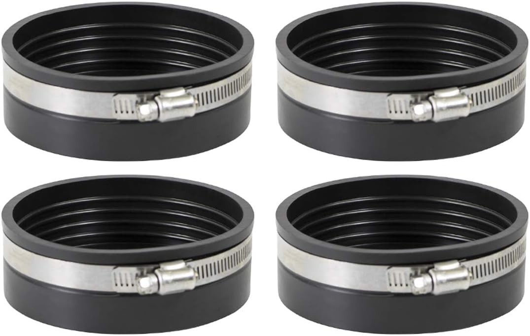 4 Pack 5 Inch PVC Pipe Caps Compatible With Cast Iron Copper Plastic Steel