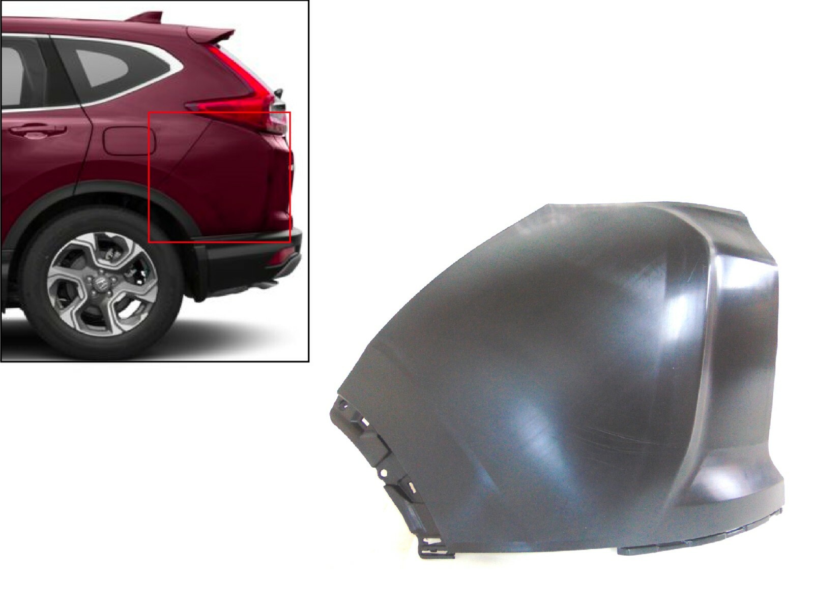 Fits 2017-2019 Honda CR-V CRV Left Driver Rear Bumper Side Cover L Extension LH