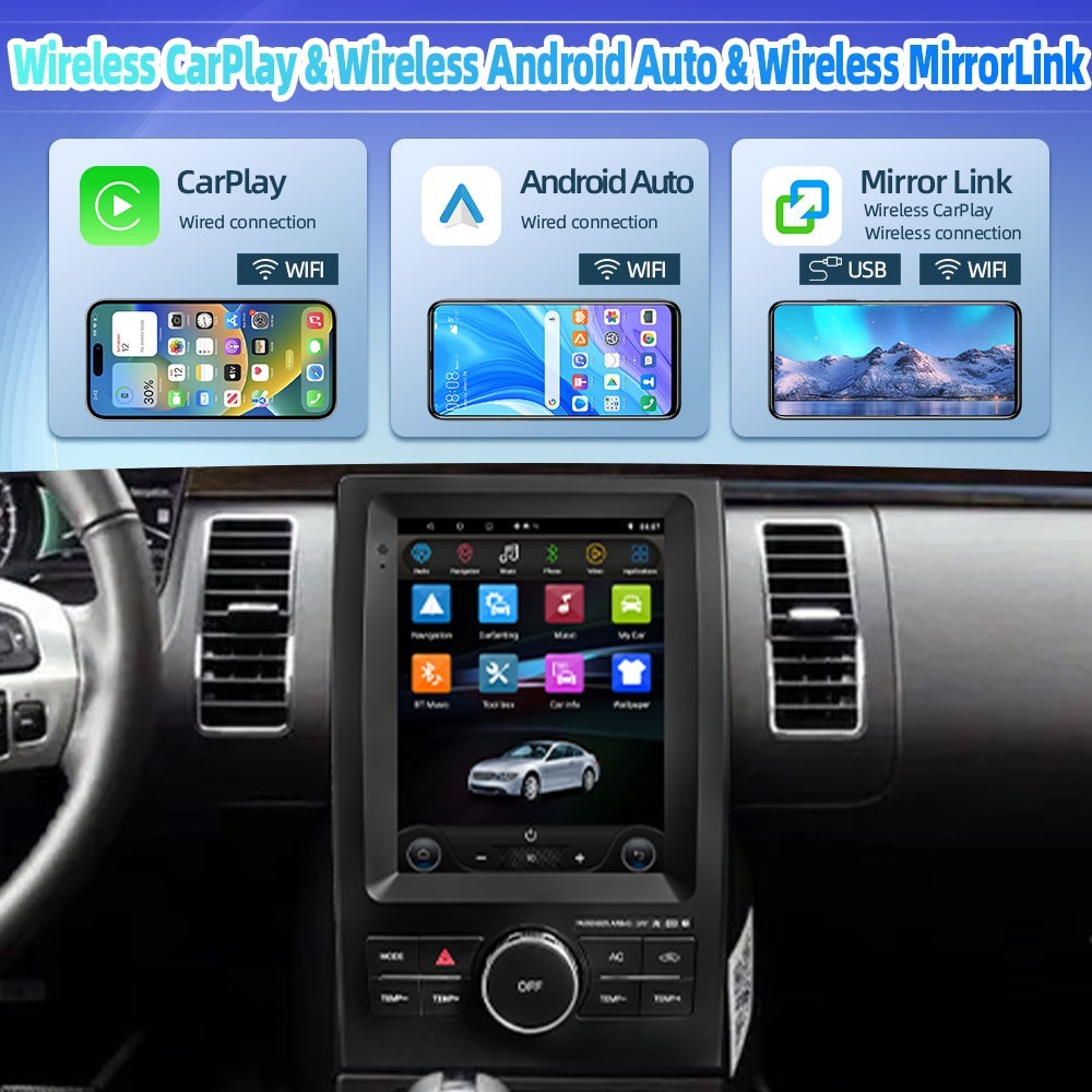 For Ford Flex 2013 – 2019 9.7″ Screen Stereo Radio Android 14.0 GPS Navi Carplay