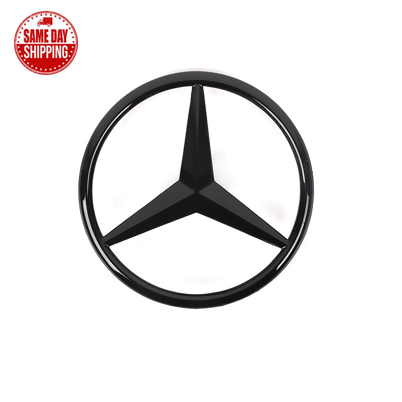 For W223 SEDAN Mercedes GLOSS BLACK Star Emblem Rear Trunk Lid Badge AMG S580
