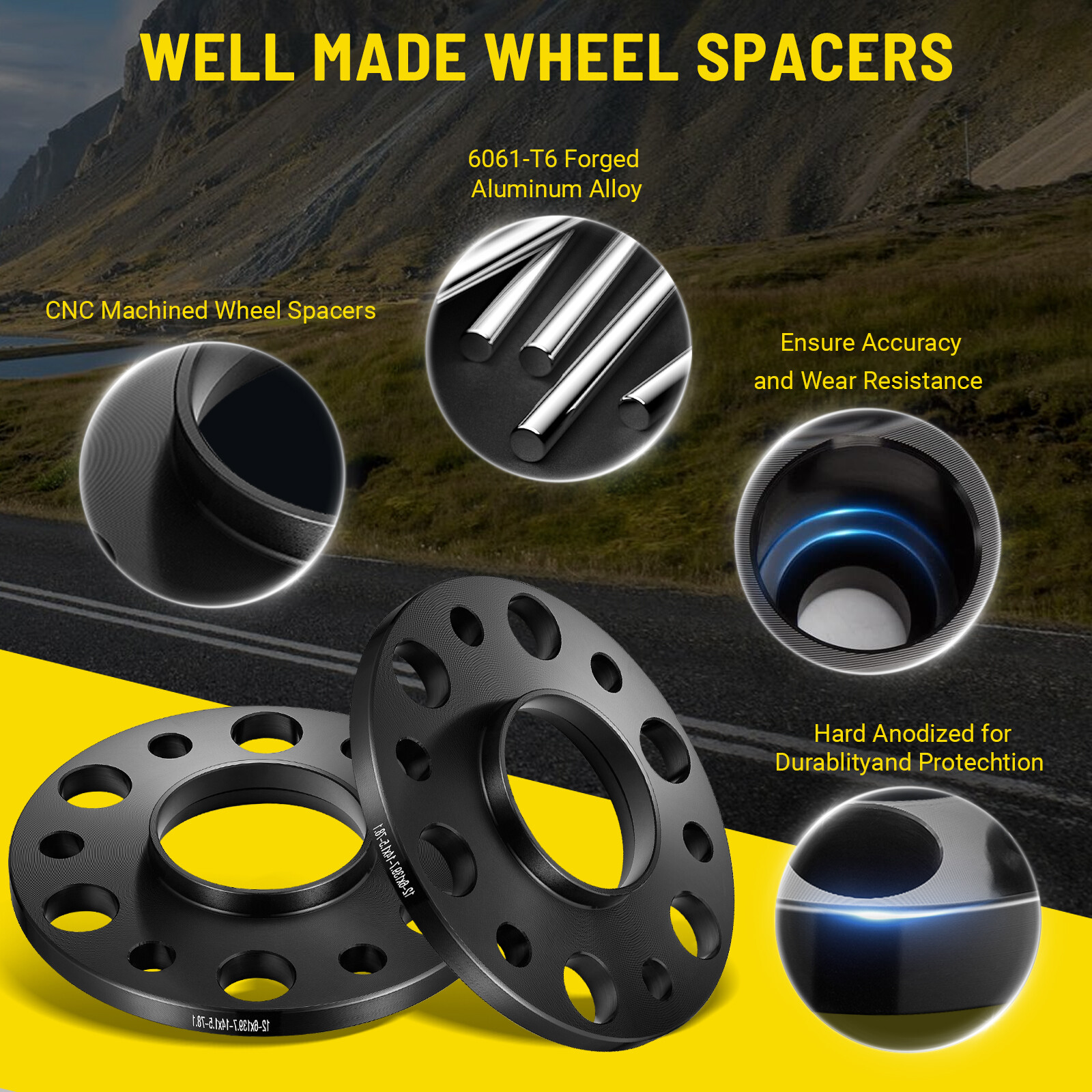 4Pcs 6×5.5 6×139.7 Hub Centric Wheel Spacers 12mm For Chevy 1500 GMC 78.1mm CB