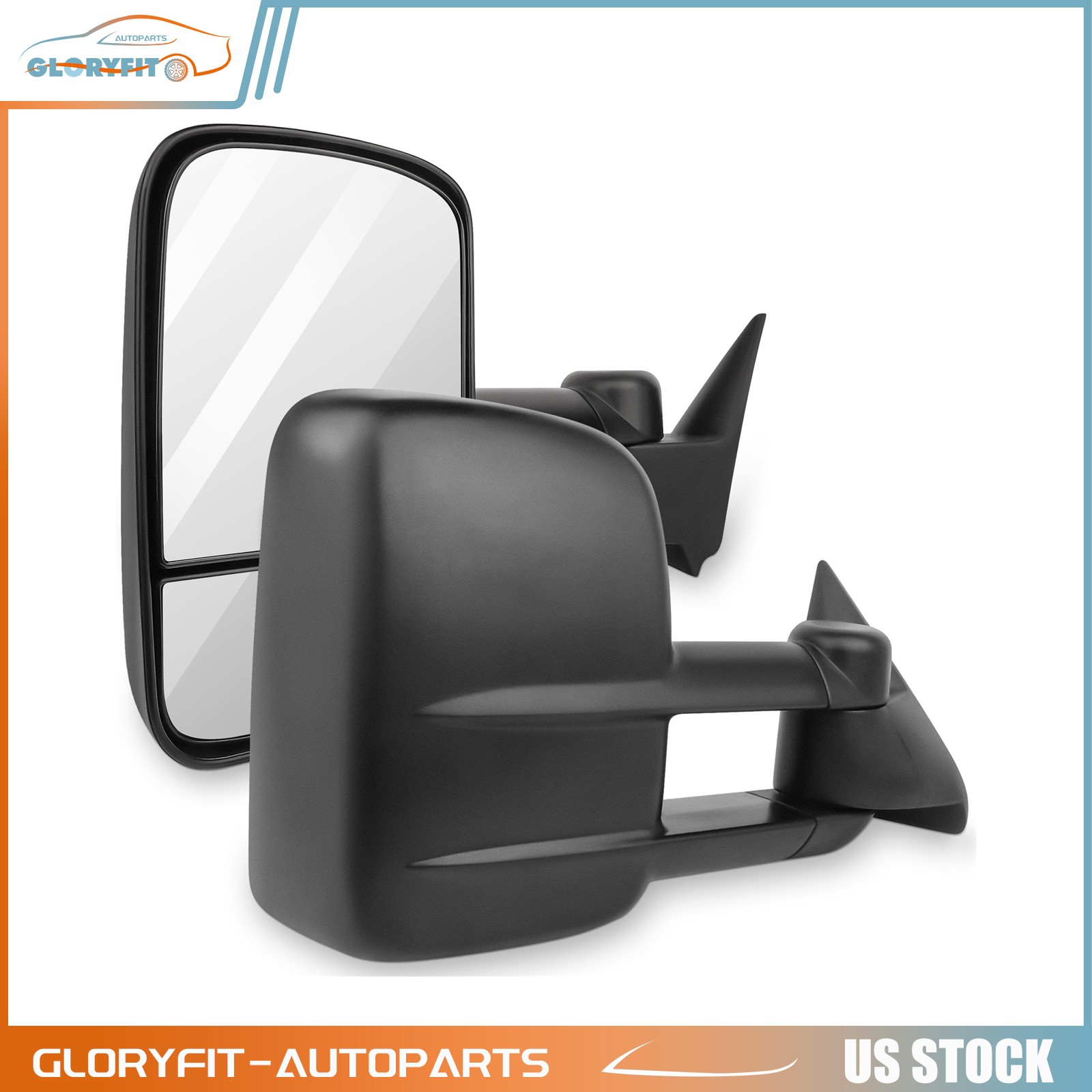 Manual Tow Mirrors For 88-98 Chevy/GMC C/K 1500 2500 3500 Pair Manual Adjust