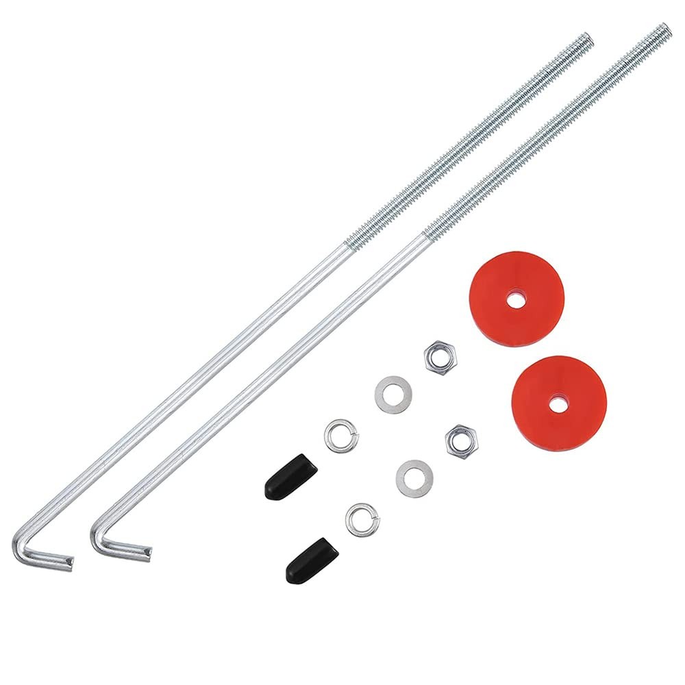 Car Battery Hold Down J Bolts,18-8 (304) Stainless Steel 1/4-20, black