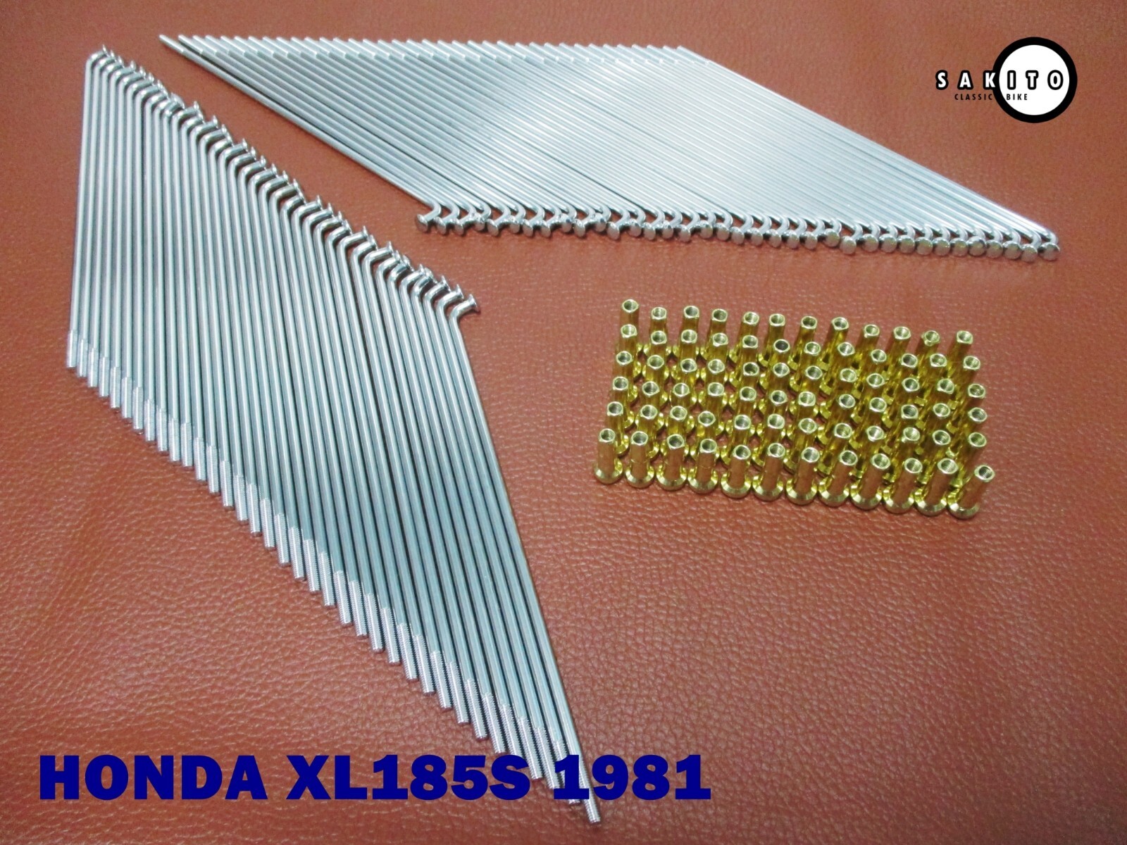 Fit Honda XL185S 1981 FRONT + REAR SPOKE SET “GOLD NIPPLES” **sa2375**