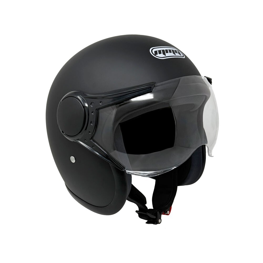 MMG Motorcycle Open Face Helmet Model 37 (Matte Black, Large)