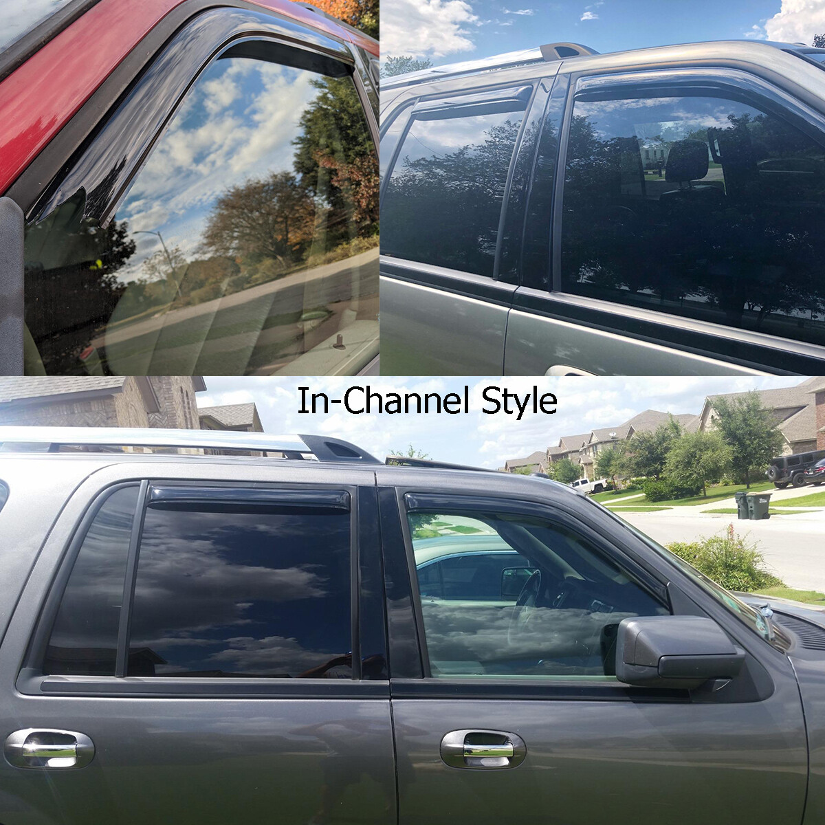 In Channel Smoke Window Visor Rain Guard for Lincoln Navigator Ford Expedition