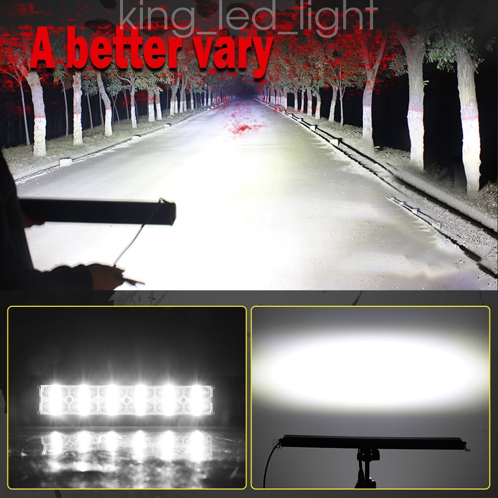 52” 1200W LED Light Bar + 22”+ 4″ Pods Combo Kit for Jeep Wrangler JK TJ CJ JL